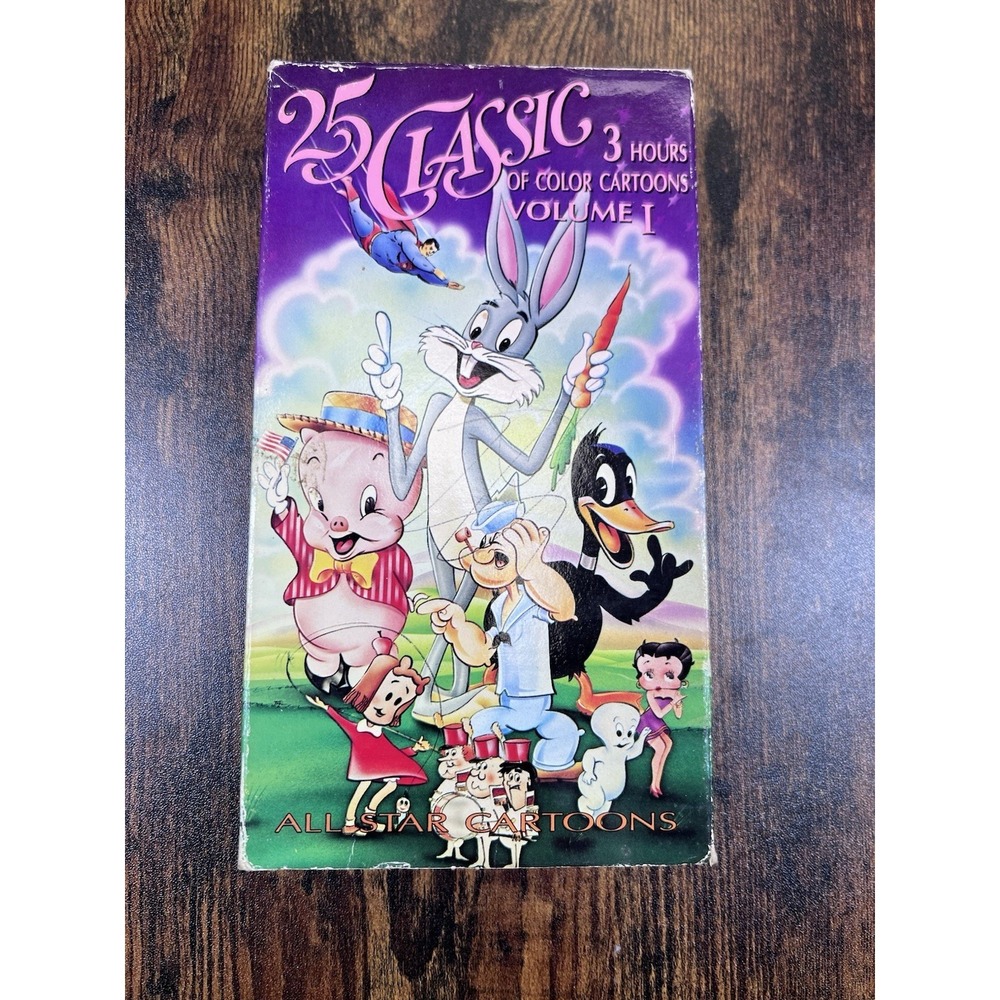 25 Cartoon Classics Vol 1 VHS 3 Hours of Cartoons Tested & Works